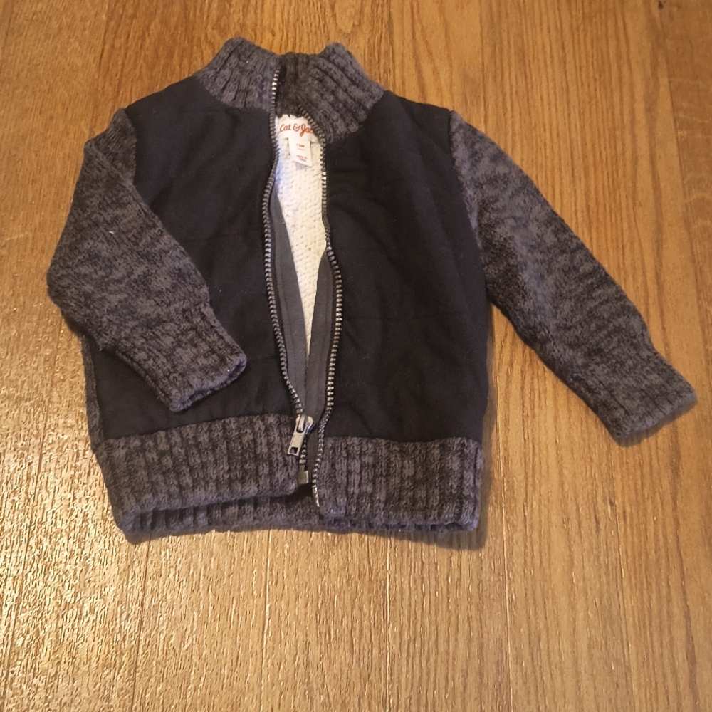 Colorblock sweater jacket
